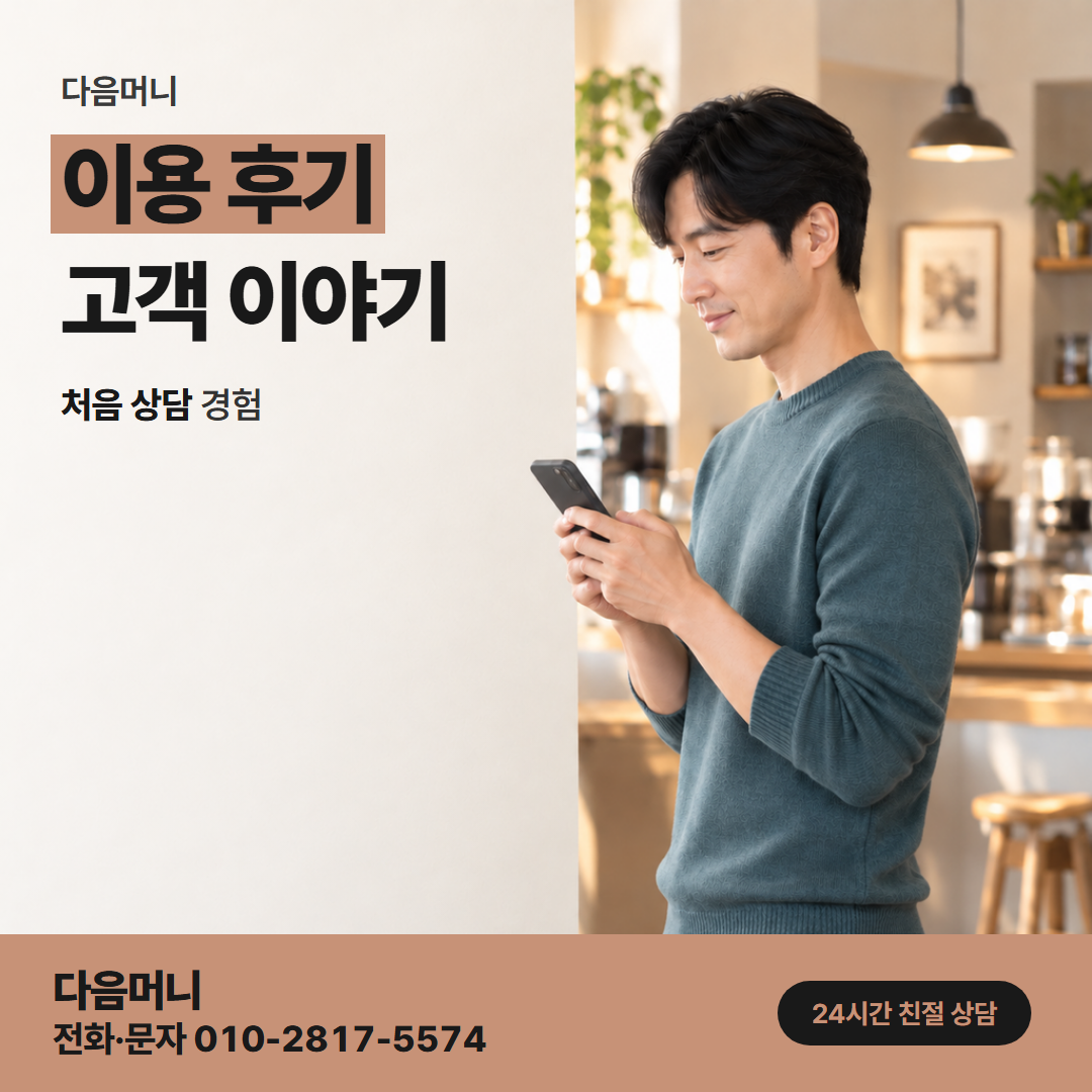 다음머니 성남카드깡 상담 질문에 답해 본 고객